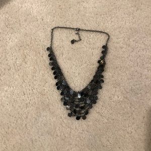 Black metallic statement necklace